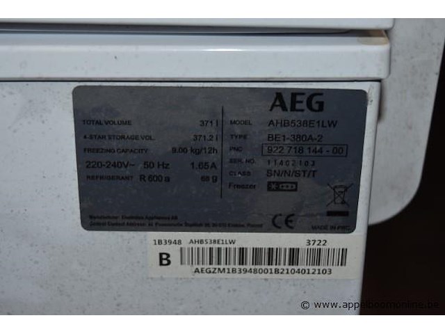 Diepvrieskoffer aeg - afbeelding 3 van  3
