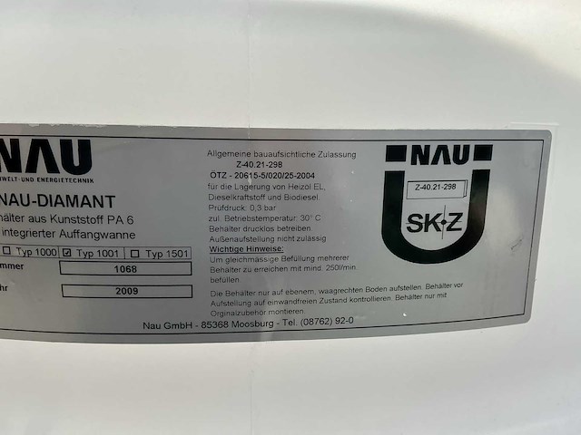 Diesel opslagtank 1000 liter - afbeelding 2 van  2