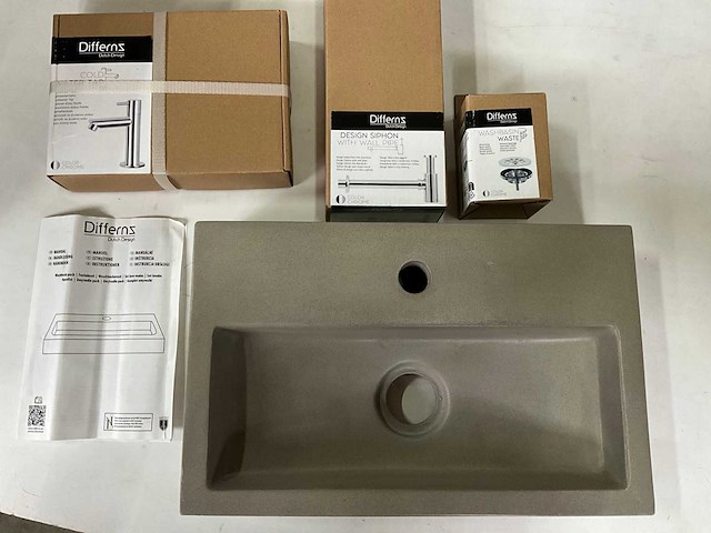 Differnz ethan toiletfontein, wasbak beton, kompleet - afbeelding 1 van  4