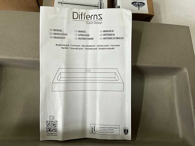 Differnz ethan toiletfontein, wasbak beton, kompleet - afbeelding 4 van  4