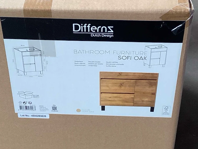 Differnz sofi oak badkamerkast 80cm - afbeelding 1 van  5