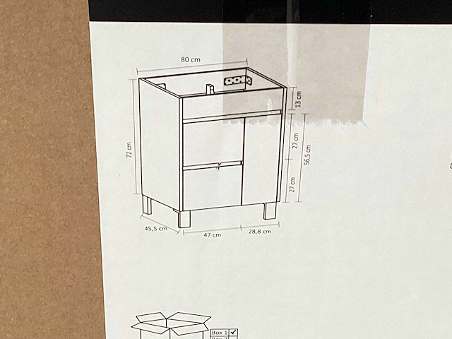Differnz sofi oak badkamerkast 80cm - afbeelding 2 van  4