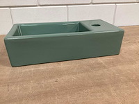Differnz wasbak 38x19 cm, keramiek, groen - afbeelding 1 van  4