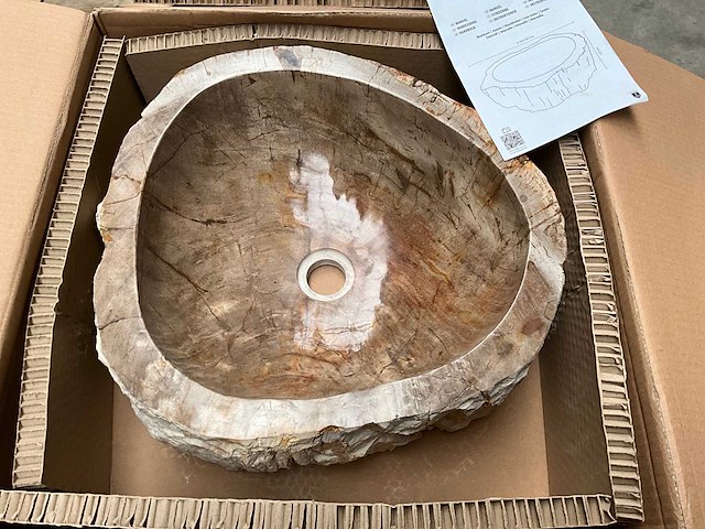 Differnz wasbak fossil petrified wood - afbeelding 1 van  7