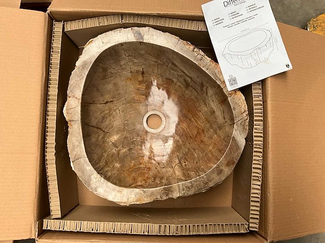 Differnz wasbak fossil petrified wood - afbeelding 4 van  7