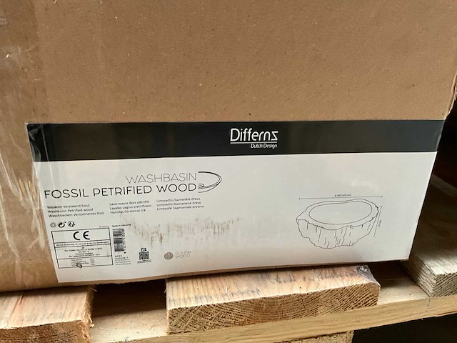 Differnz wasbak fossil petrified wood - afbeelding 6 van  7