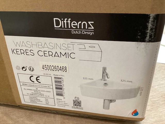 Differnz wasbak keres ceramic keramiek, complete set - afbeelding 3 van  6