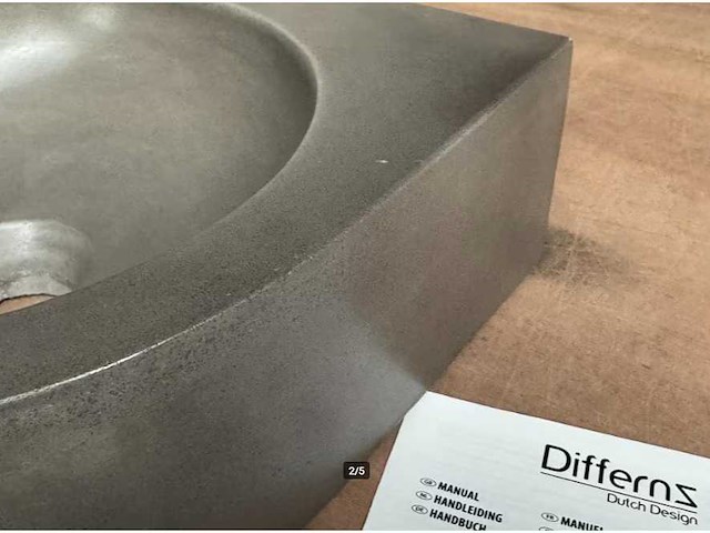 Differnz wastafel cleo concrete 31x31 cm - afbeelding 2 van  5