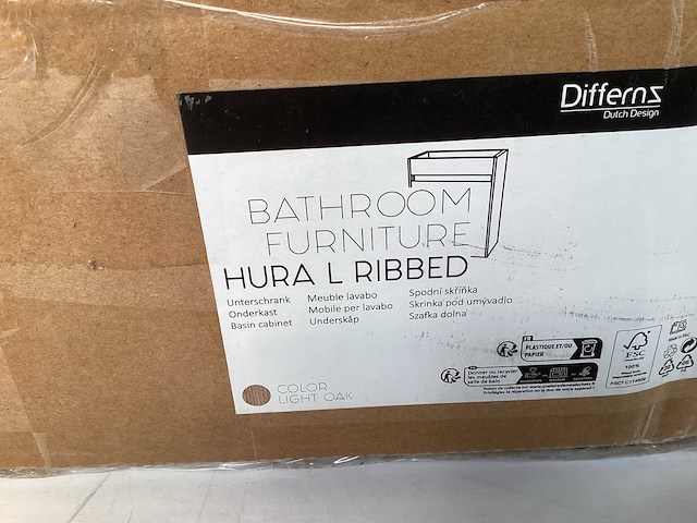 Differnz wastafel onderkast hura l ribbed - afbeelding 2 van  3