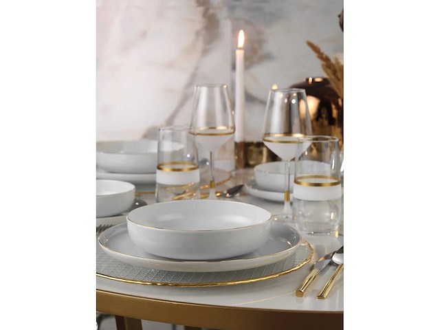 Dinerservies (24 stuks), goud, porselein - afbeelding 5 van  11