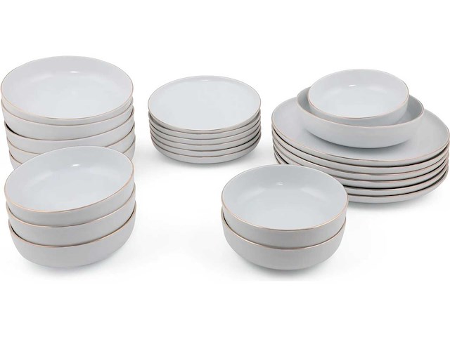 Dinerservies (24 stuks), goud, porselein - afbeelding 7 van  11