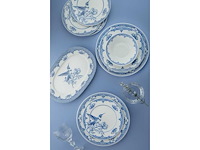 Dinerset (26 stuks) - blauw/wit - afbeelding 2 van  6