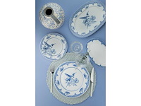 Dinerset (26 stuks) - blauw/wit - afbeelding 5 van  6