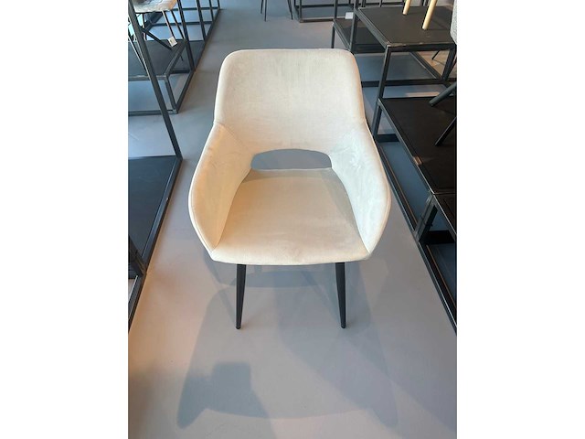 Dining chair off white velvet (6x) - afbeelding 4 van  4