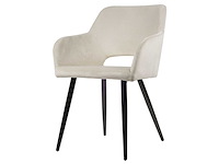 Dining chair off white velvet (6x) - afbeelding 1 van  4