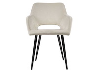Dining chair off white velvet showroommodellen (6x) - afbeelding 1 van  3