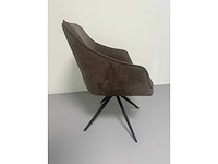 Dining chairs brown chenille (6x) - afbeelding 8 van  8