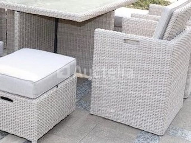 Dining set - 11-delig wicker cream - afbeelding 1 van  3