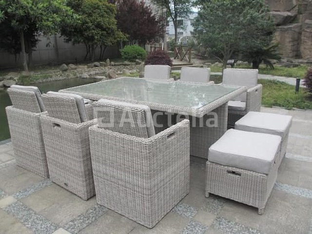 Dining set - 11-delig wicker cream - afbeelding 2 van  3