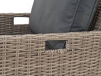 Diningset 11 delig - beige wicker + antraciete kussens - stoelen + eettafel 200x125 cm - afbeelding 6 van  12