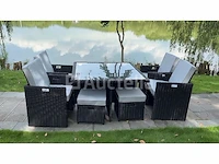 Diningset 9-delig black wicker / witte kussens - afbeelding 3 van  3