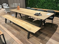 Diphano pure boomstam tuintafel met zitbank en 4 stoelen