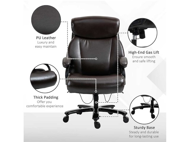 Directiestoel voor grote maten - bruin - afbeelding 9 van  11