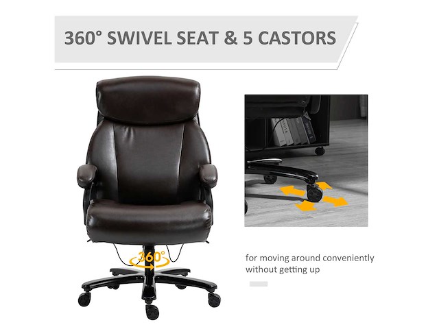 Directiestoel voor grote maten - bruin - afbeelding 10 van  11