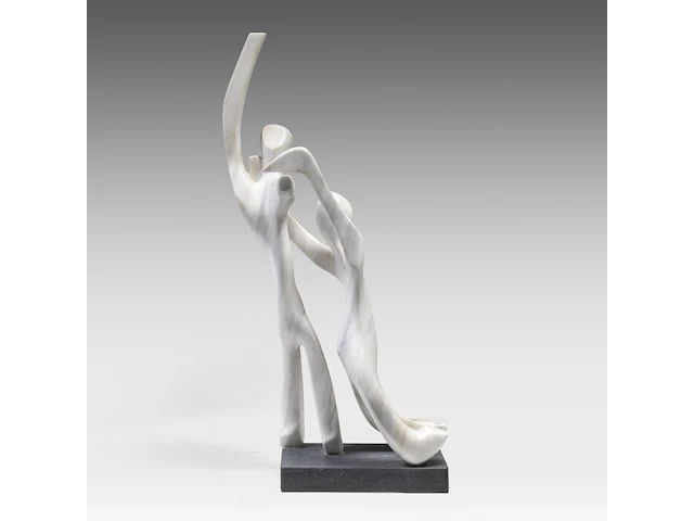 Dirk de middeleer (1954), two figures, 1982, marble sculpture 110 cm. (43.31 in.) - afbeelding 1 van  7