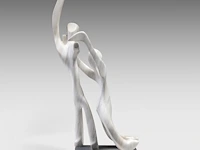 Dirk de middeleer (1954), two figures, 1982, marble sculpture 110 cm. (43.31 in.)