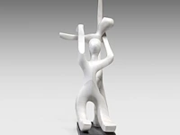 Dirk de middeleer (1954), two figures, 1982, marble sculpture 110 cm. (43.31 in.) - afbeelding 3 van  7