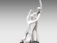 Dirk de middeleer (1954), two figures, 1982, marble sculpture 110 cm. (43.31 in.) - afbeelding 4 van  7