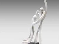 Dirk de middeleer (1954), two figures, 1982, marble sculpture 110 cm. (43.31 in.) - afbeelding 5 van  7