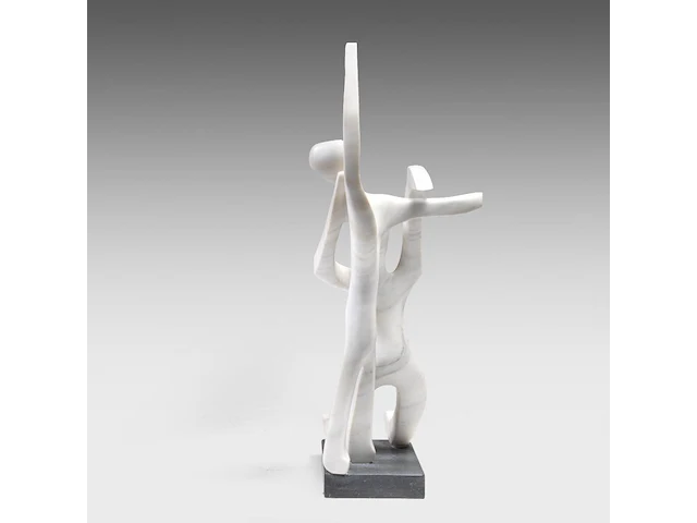 Dirk de middeleer (1954), two figures, 1982, marble sculpture 110 cm. (43.31 in.) - afbeelding 6 van  7