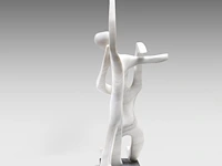 Dirk de middeleer (1954), two figures, 1982, marble sculpture 110 cm. (43.31 in.) - afbeelding 6 van  7