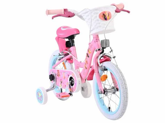 Disney prinzessin disney princess 14 inch dubbele remmen roze fiets - afbeelding 1 van  5