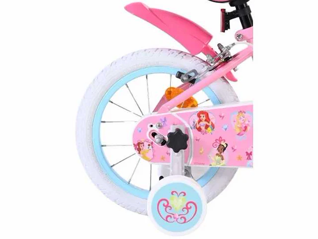 Disney prinzessin disney princess 14 inch dubbele remmen roze fiets - afbeelding 3 van  5