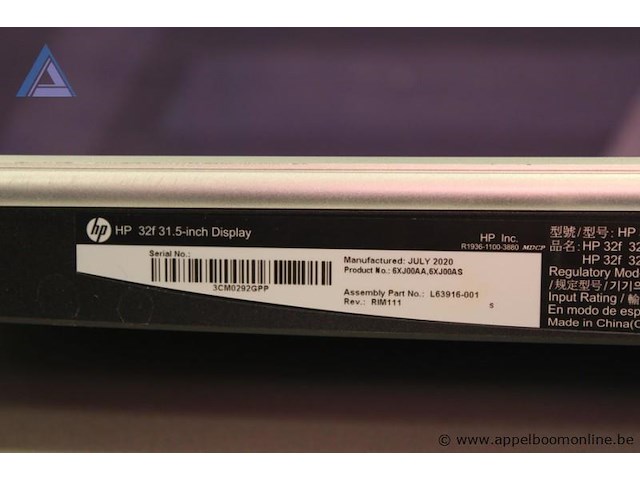 Display, hp, 32f 31.5-inch, 19v, 23wh, werking niet gekend - afbeelding 2 van  4