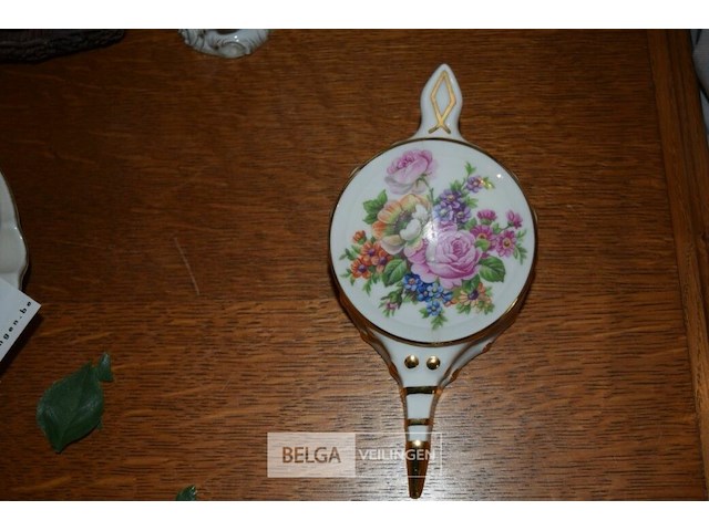 Div porselijnen deco en kristallen kom, koperen vaasje - afbeelding 5 van  6