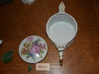 Div porselijnen deco en kristallen kom, koperen vaasje - afbeelding 6 van  6