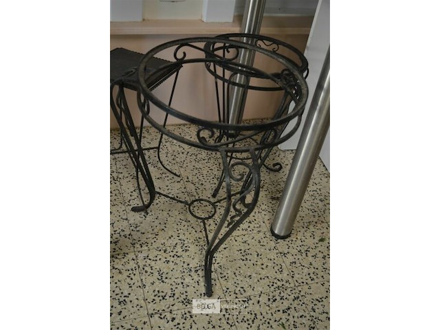 Div smeedijzeren bloemenhouder kleur wit - afbeelding 2 van  3