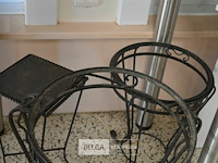 Div smeedijzeren bloemenhouder kleur wit - afbeelding 3 van  3