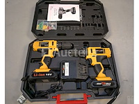 Divers waaronder betonschaar boutenschaar 42 inch, 25 delige ring steeksleutelset, 17 delige kracht adapter en kogelgewricht set, zware sloophamer 6 kilo en draadloze schroevendraaier set 18v - afbeelding 4 van  12