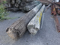 Diverse houten tuinpalen + treinbilzen - afbeelding 3 van  4