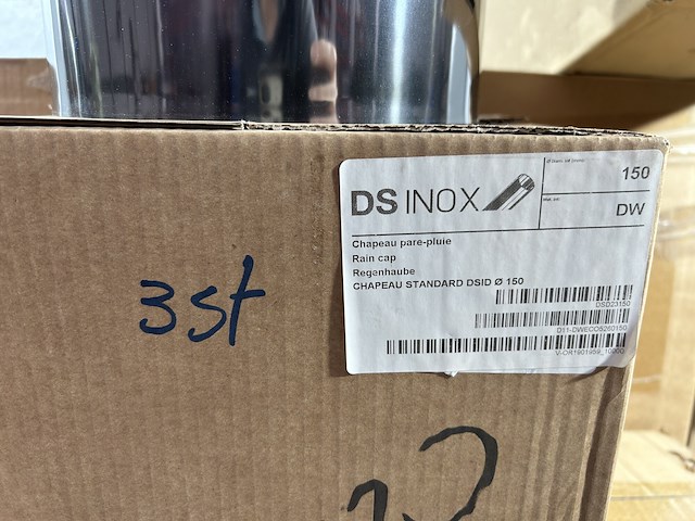 Diverse inox rookgas kanalen + koppelstukken (nieuw) - afbeelding 7 van  23