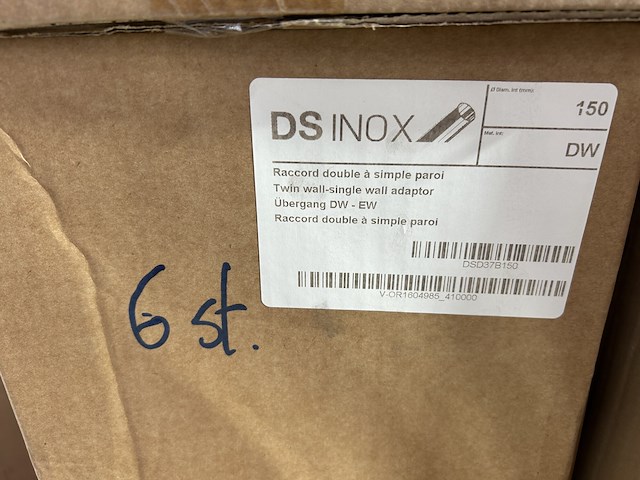 Diverse inox rookgas kanalen + koppelstukken (nieuw) - afbeelding 9 van  23