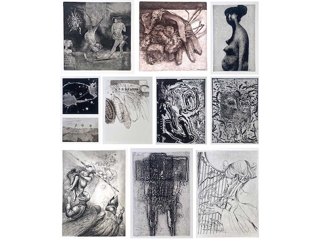 Diverse kunstenaars - lot van 10 prints - diverse technieken - afbeelding 1 van  38