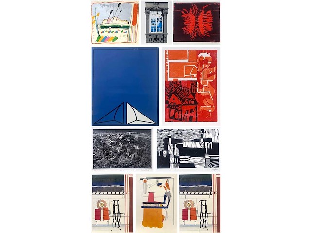 Diverse kunstenaars - lot van 10 prints - diverse technieken - afbeelding 1 van  42