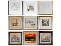 Diverse kunstenaars - lot van 9 in gelijste werken: roland devolder/ herman verbaere / weemaes... - afbeelding 1 van  46