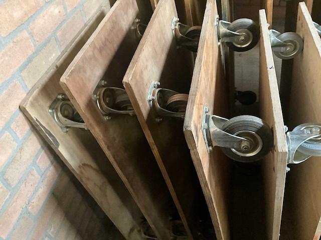 Diverse lage transportwagen/plateaukarren (4x) - afbeelding 3 van  4